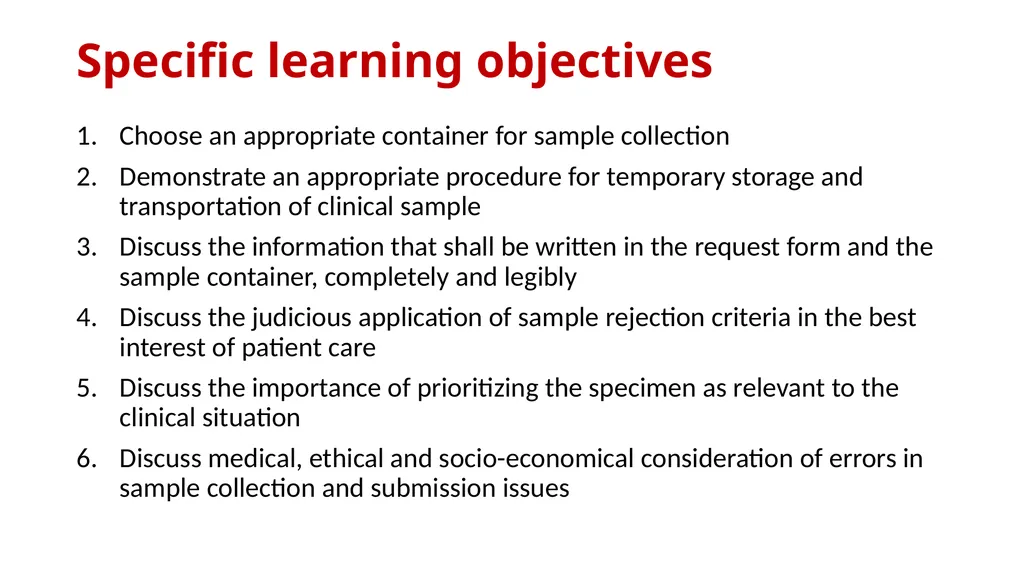 Demonstration Of Respect For Patient Samples - slide 9 of 18