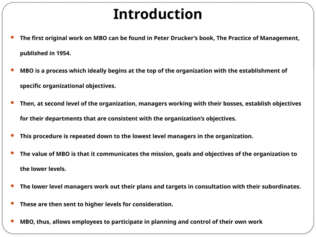 Objectives MBO & MBE Objectives Objectives may be - slide 5 of 17