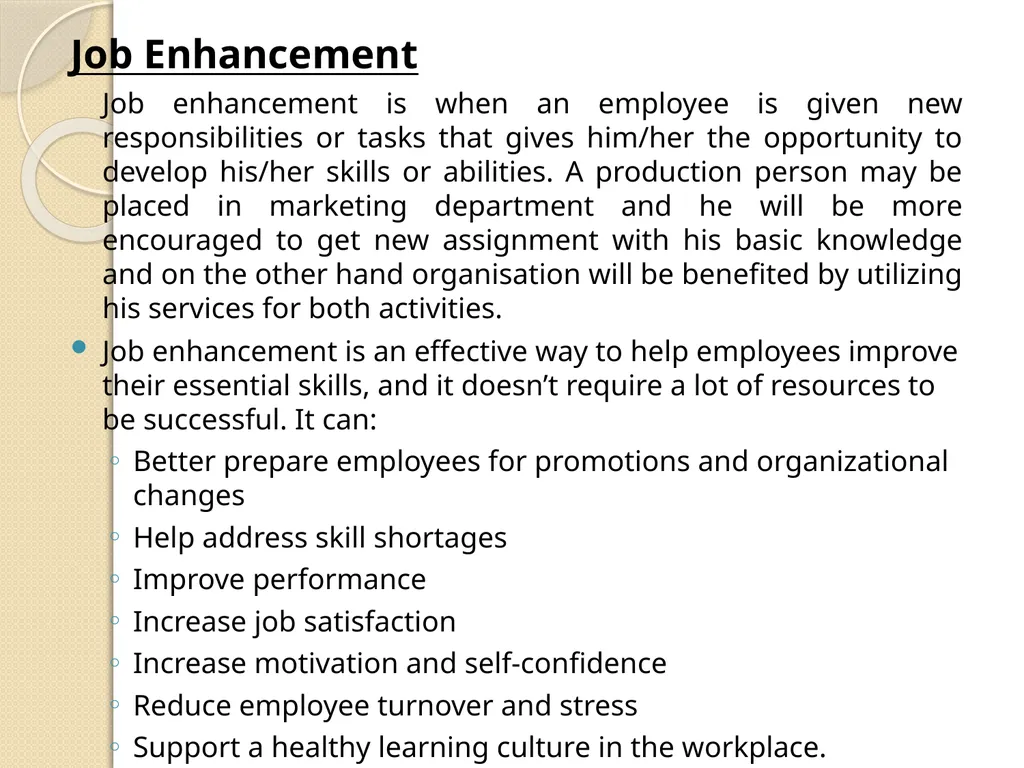 JOB SPECIFICATIONS, JOB EVALUATION, JOB - slide 9 of 14