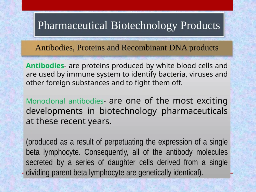 Pharmaceutical Biotechnology Introduction Dr. - slide 12 of 23