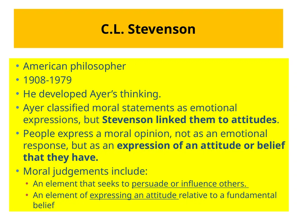 Emotivism Intuitionists reject the naturalist - slide 5 of 18