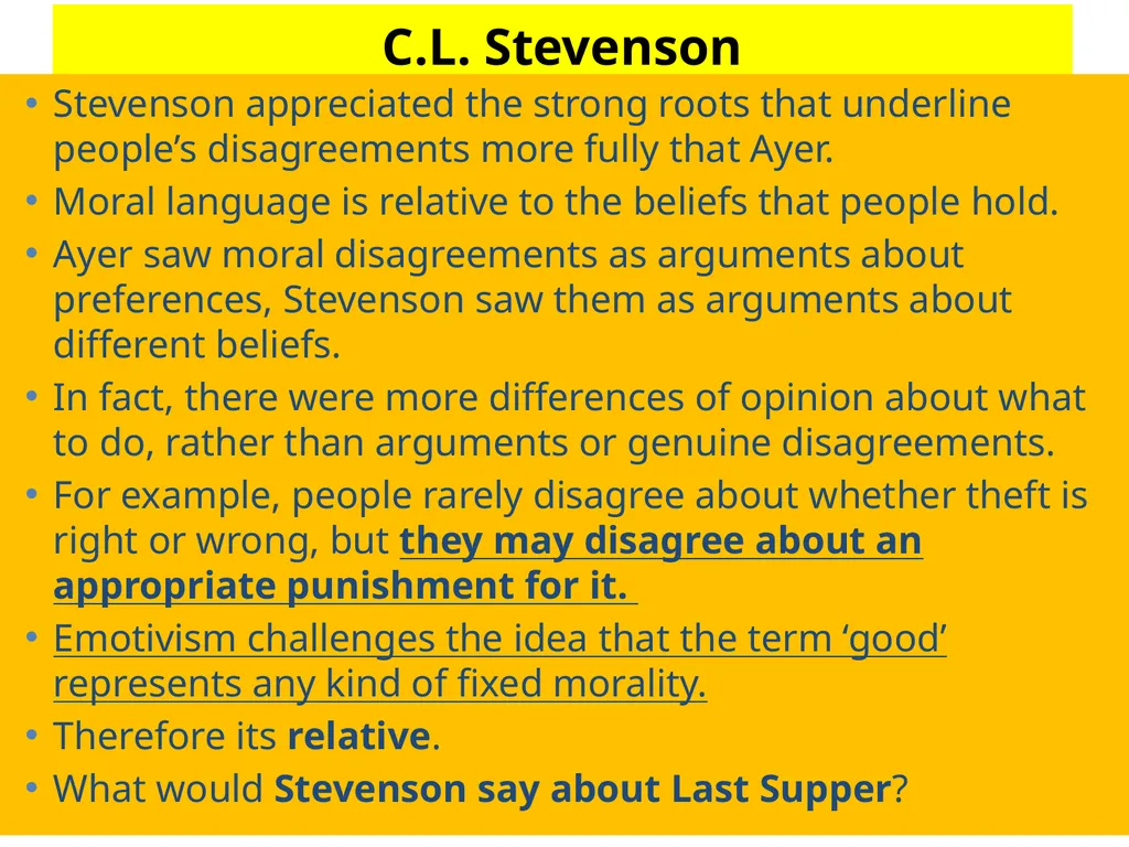 Emotivism Intuitionists reject the naturalist - slide 6 of 18