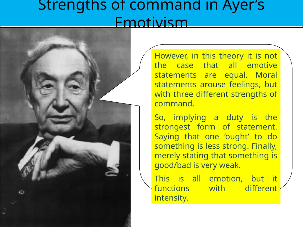 Emotivism Intuitionists reject the naturalist - slide 14 of 18