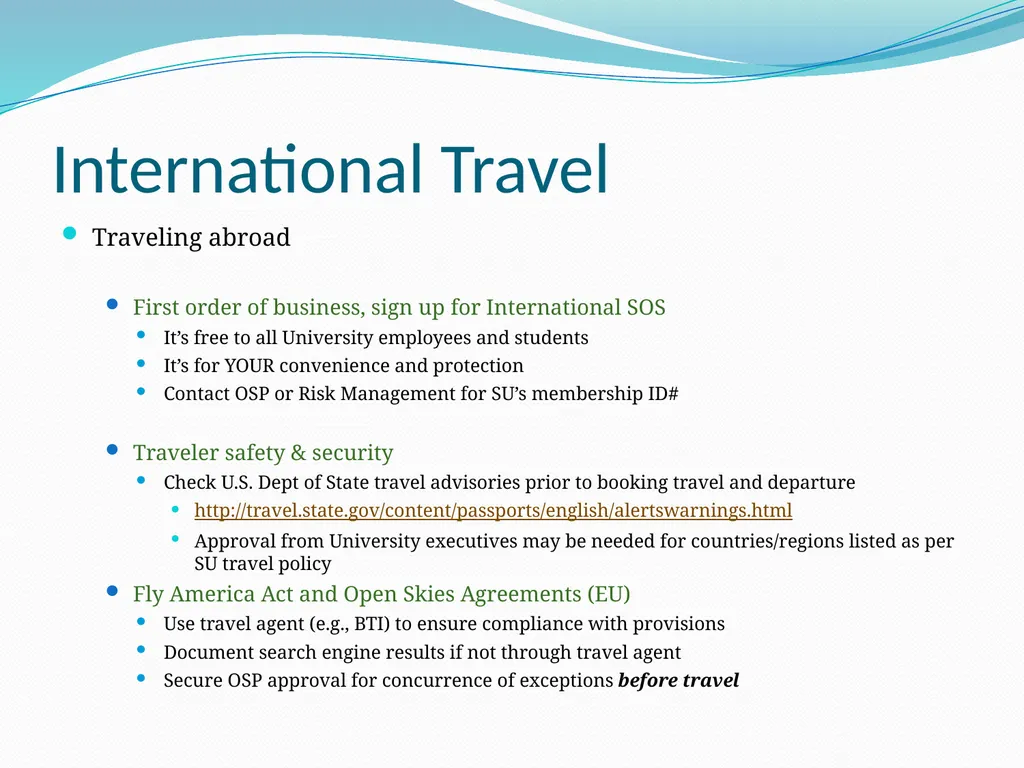 Traveling on Sponsored Projects: how to ensure - slide 8 of 15