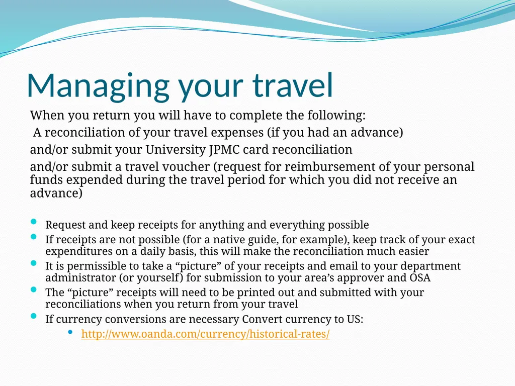 Traveling on Sponsored Projects: how to ensure - slide 7 of 15