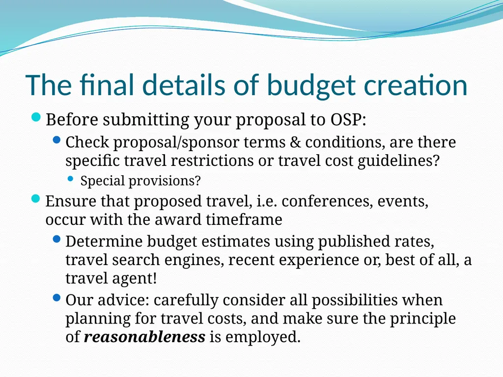 Traveling on Sponsored Projects: how to ensure - slide 4 of 15