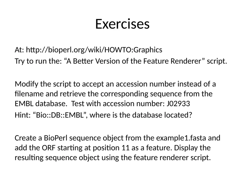 BioPerl cpan Open a terminal and type /bin/su - - slide 10 of 10
