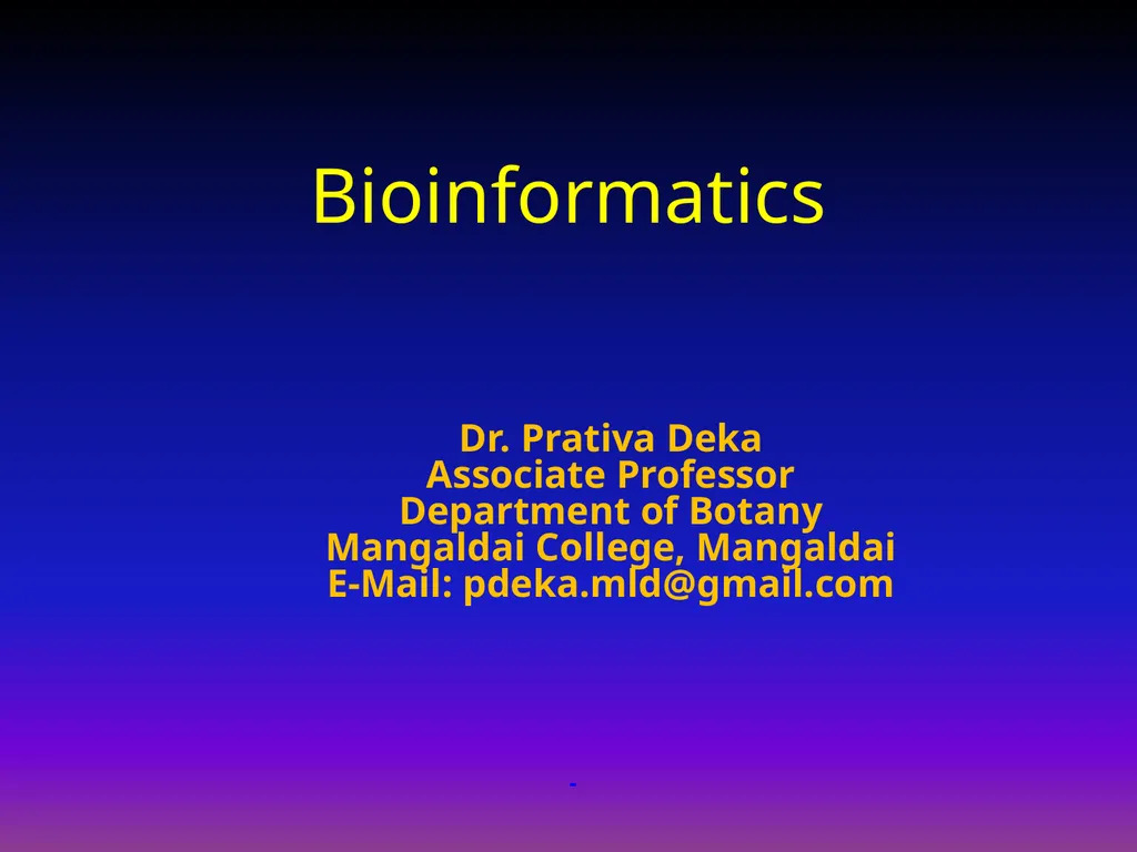 Dr. Prativa Deka Associate Professor Department of - slide 1 of 19