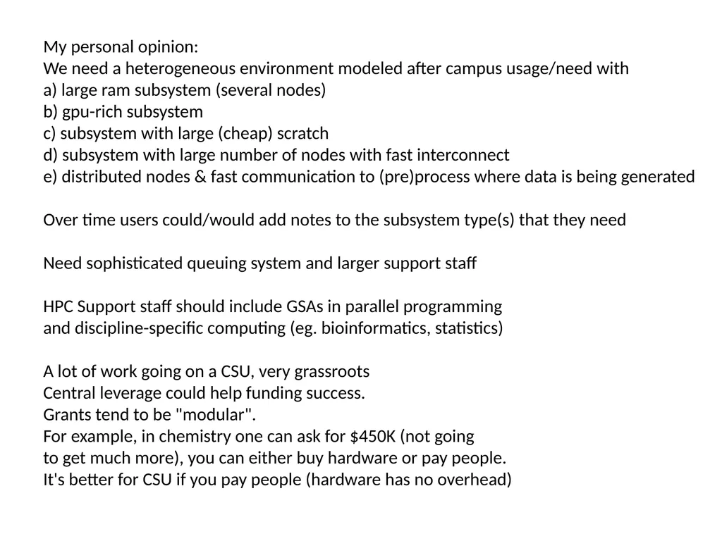 Heterogeneous community Research computing at CSU - slide 11 of 12