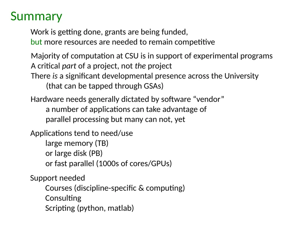 Heterogeneous community Research computing at CSU - slide 10 of 12