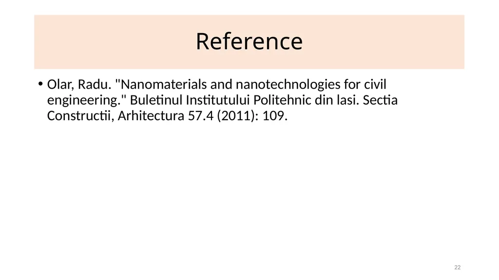 Nanomaterials for Building Dr. Raouf Mahmood 1 - slide 22 of 22