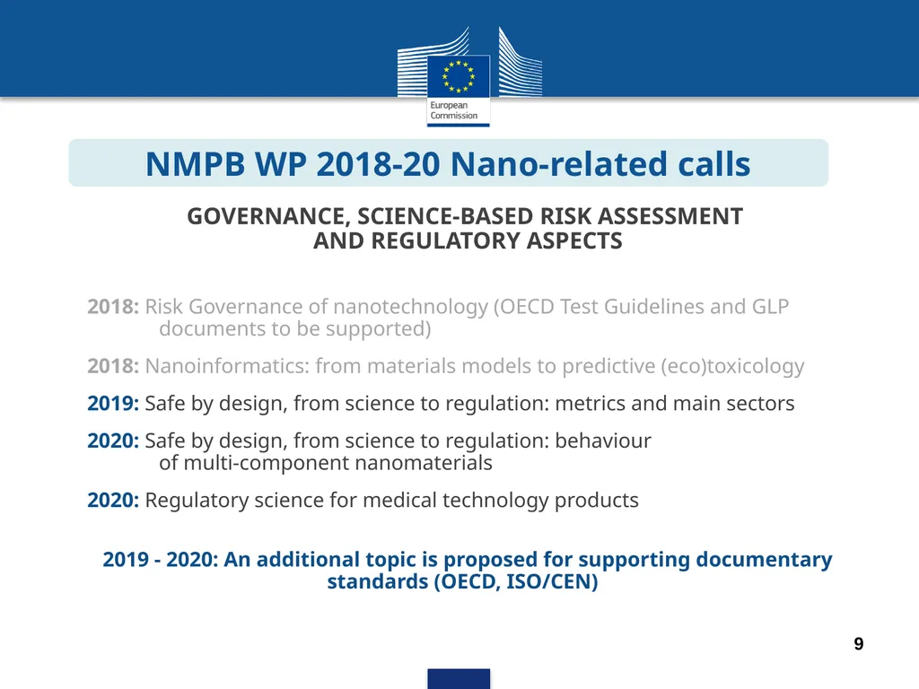 EU RESEARCH STRATEGY Nanotechnologies and Advanced - slide 7 of 11