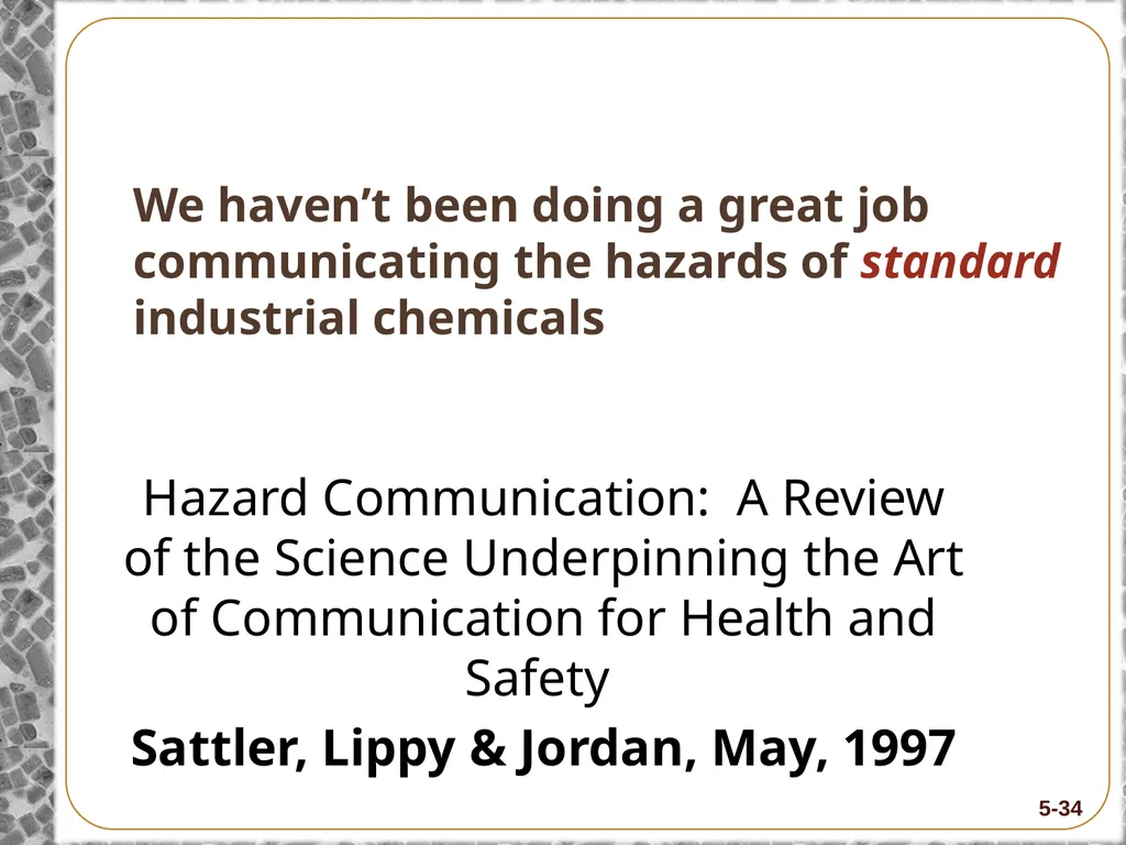 8-Hour Training Course Module 5: Risk and Hazard - slide 34 of 56