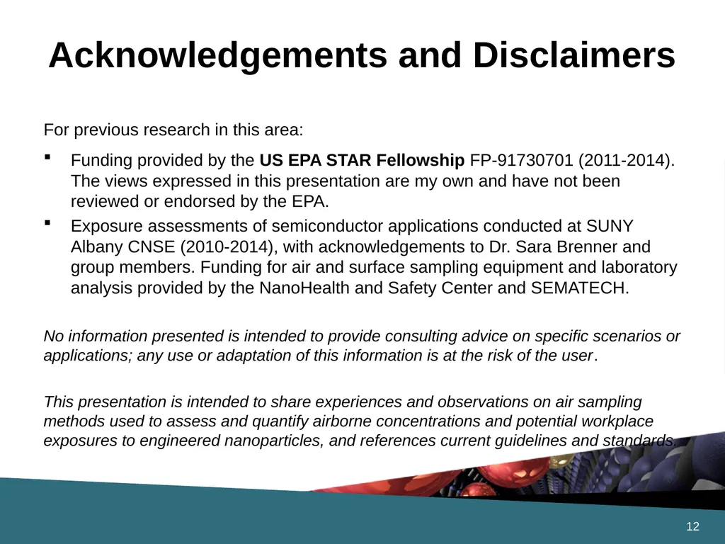 Air Sampling Approaches for Engineered - slide 12 of 13