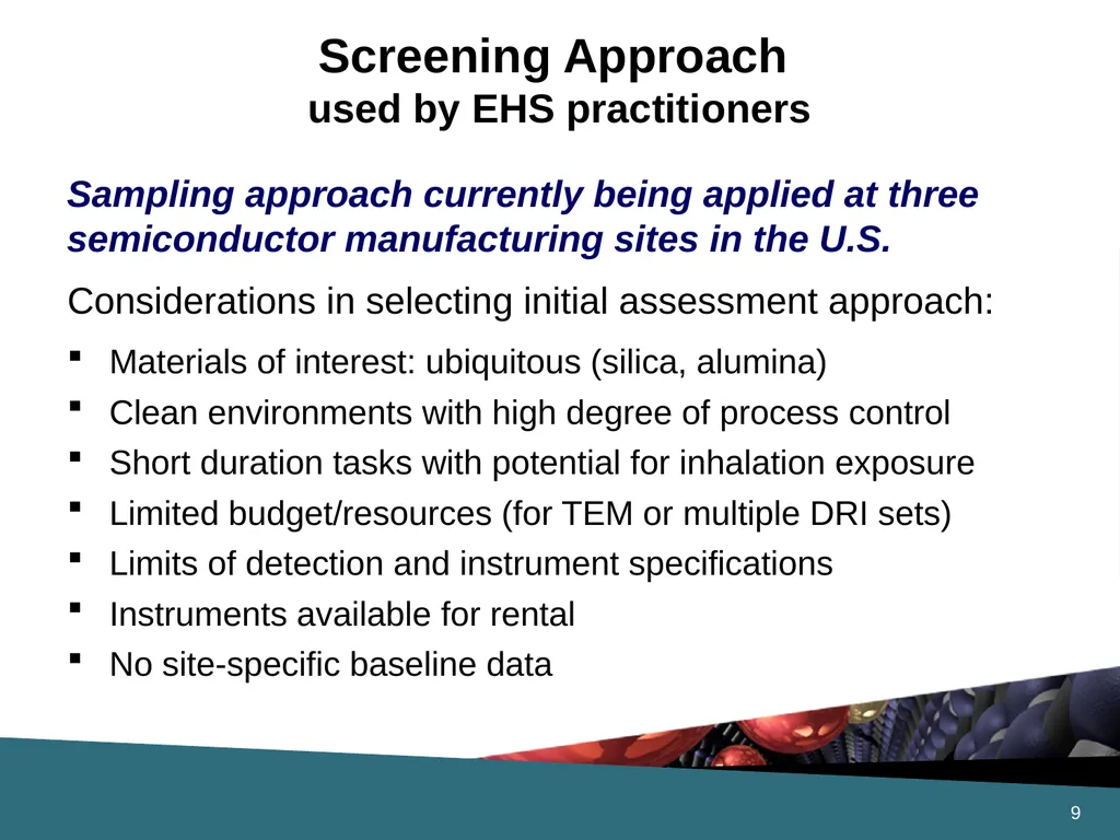 Air Sampling Approaches for Engineered - slide 9 of 13