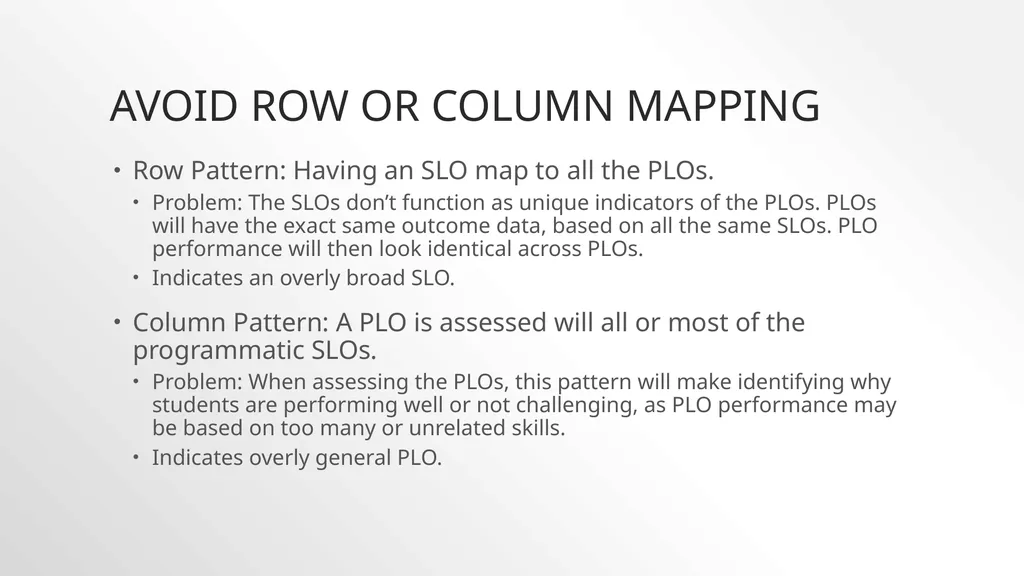 Mapping SLOs to PLOs The connection between plos - slide 8 of 13