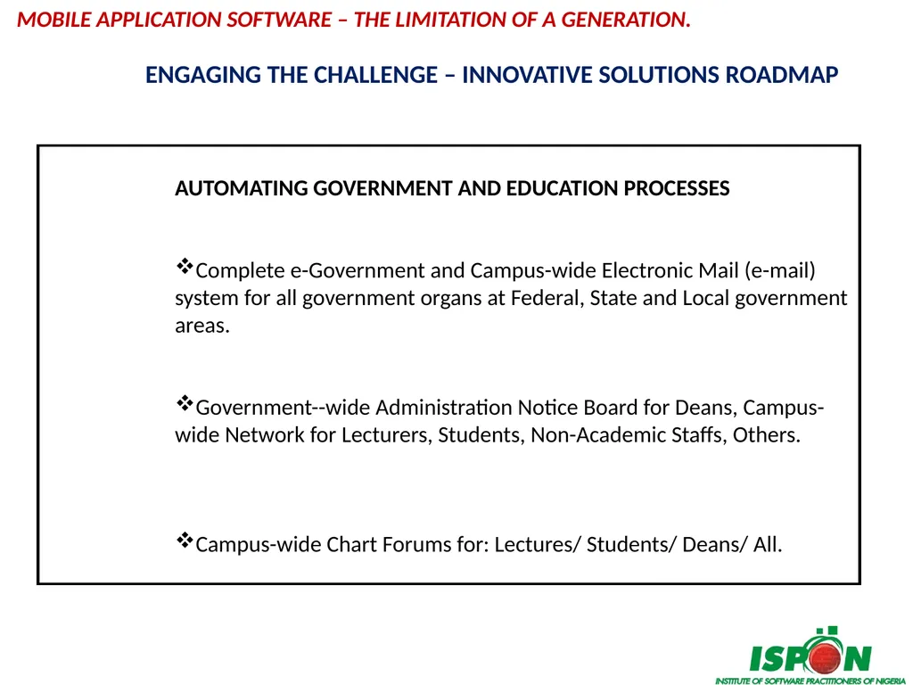 MOBILE APPLICATON SOFTWARE – THE LIMITATION OF A - slide 15 of 18