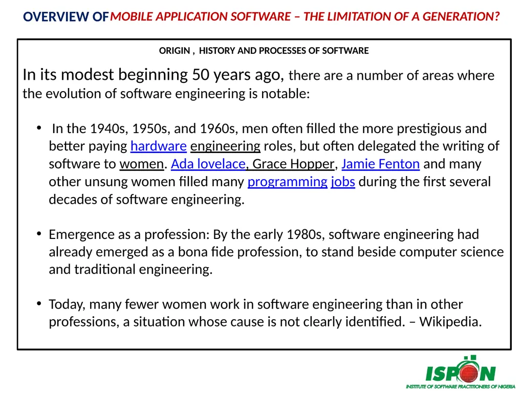 MOBILE APPLICATON SOFTWARE – THE LIMITATION OF A - slide 6 of 18