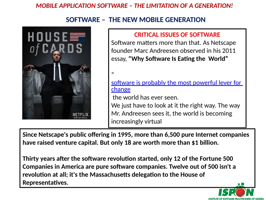 MOBILE APPLICATON SOFTWARE – THE LIMITATION OF A - slide 9 of 18