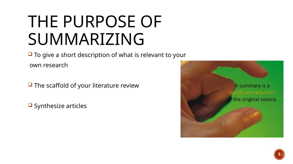 Summarizing Journal Articles & Online Tools for - slide 5 of 26