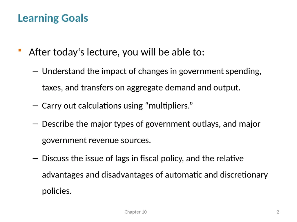 Fiscal Policy Chapter 10 © Dünhaupt, Dullien, - slide 2 of 47
