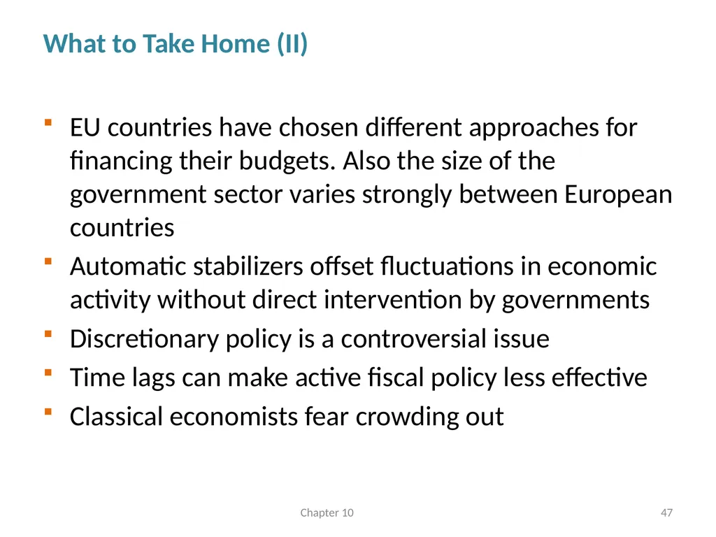 Fiscal Policy Chapter 10 © Dünhaupt, Dullien, - slide 47 of 47