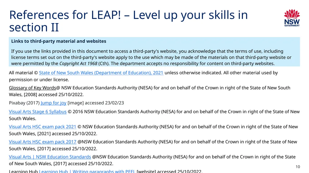 LEAP! Level up your skills in section II – visual - slide 10 of 10