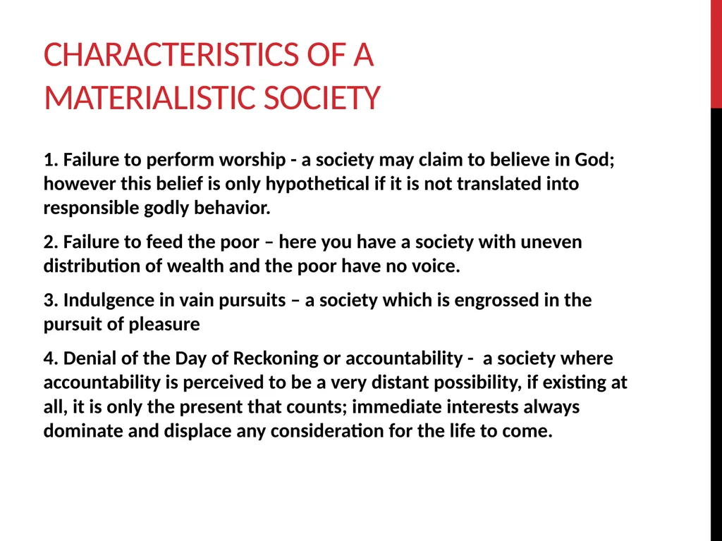 Materialism and Islamic values Lajna mentoring - slide 8 of 29