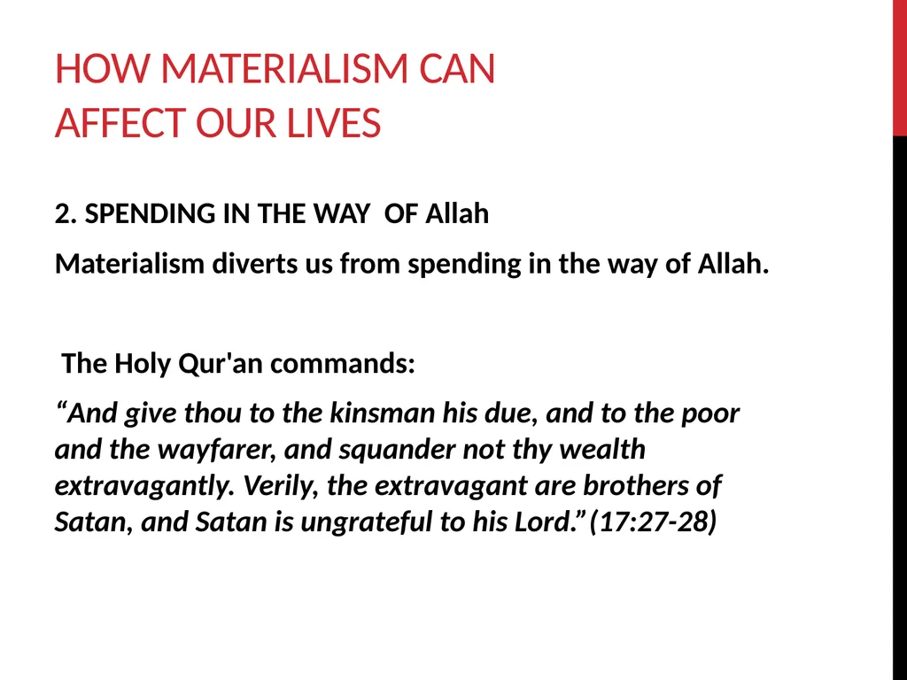 Materialism and Islamic values Lajna mentoring - slide 19 of 29