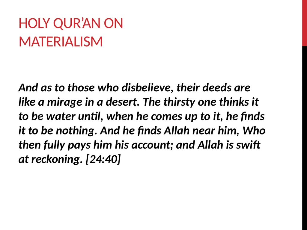 Materialism and Islamic values Lajna mentoring - slide 10 of 29