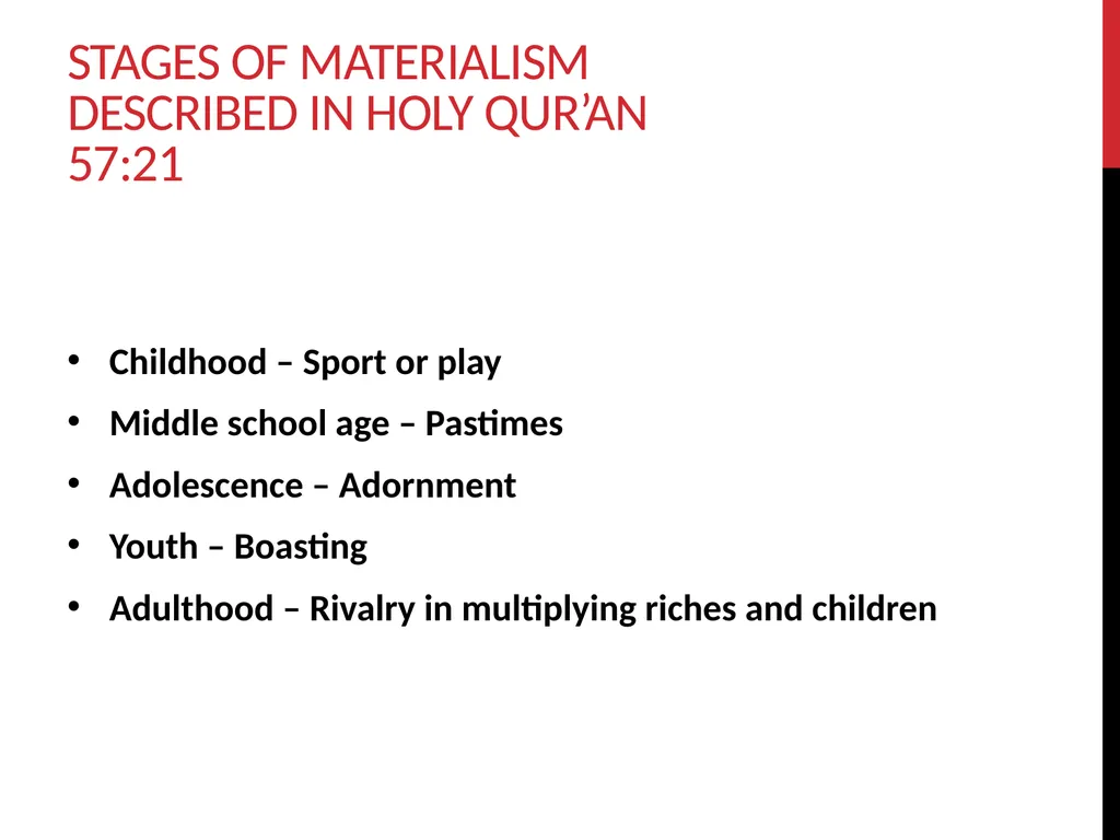 Materialism and Islamic values Lajna mentoring - slide 17 of 29