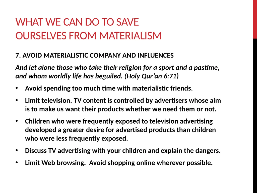 Materialism and Islamic values Lajna mentoring - slide 27 of 29