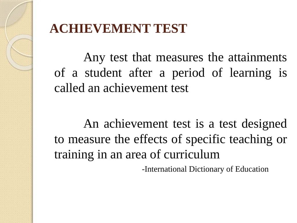 CONSTRUCTION OF AN ACHIEVEMENT TEST Dr. - slide 3 of 29