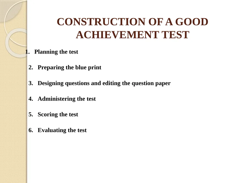 CONSTRUCTION OF AN ACHIEVEMENT TEST Dr. - slide 11 of 29