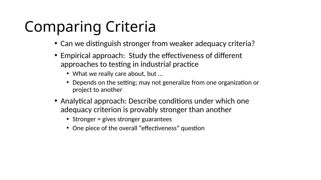 Test Case Selection and Adequacy Criteria Learning - slide 13 of 16