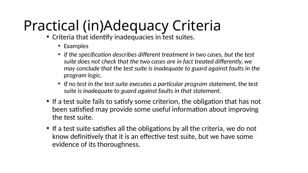 Test Case Selection and Adequacy Criteria Learning - slide 5 of 16