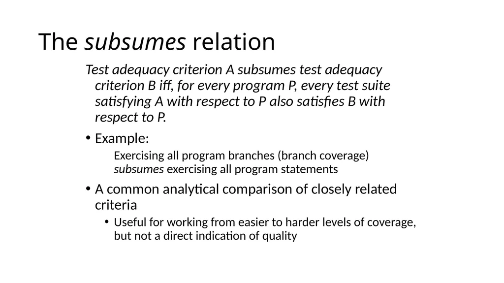 Test Case Selection and Adequacy Criteria Learning - slide 14 of 16