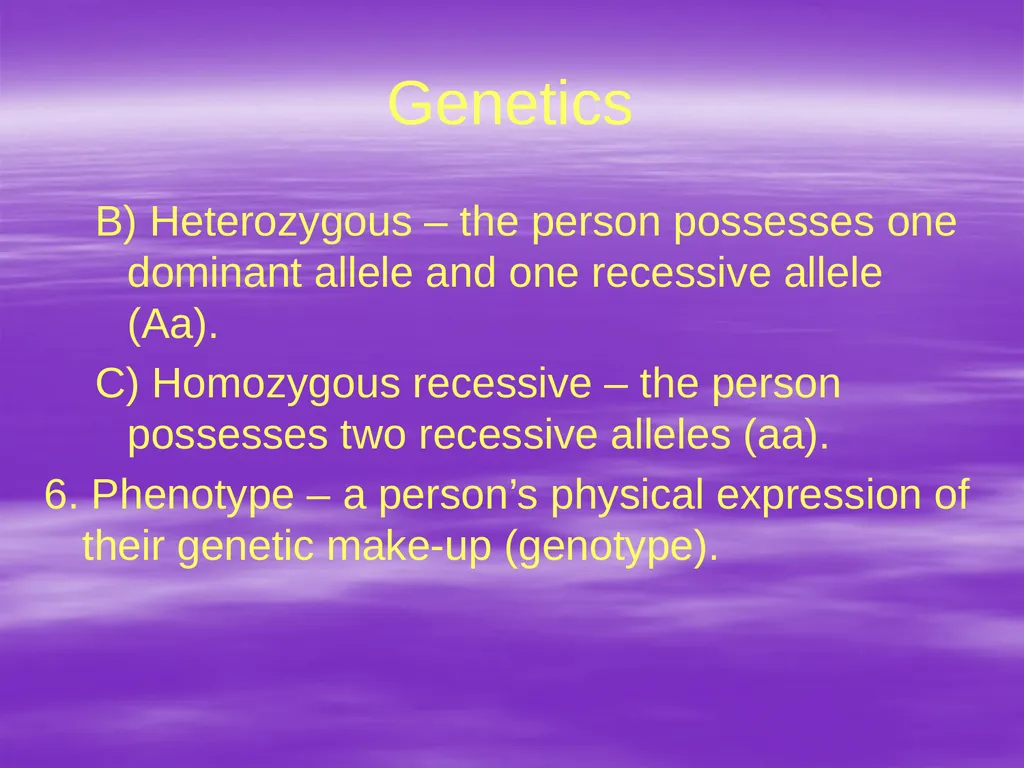 Genetics A. The Vocabulary of Genetics 1. - slide 5 of 20