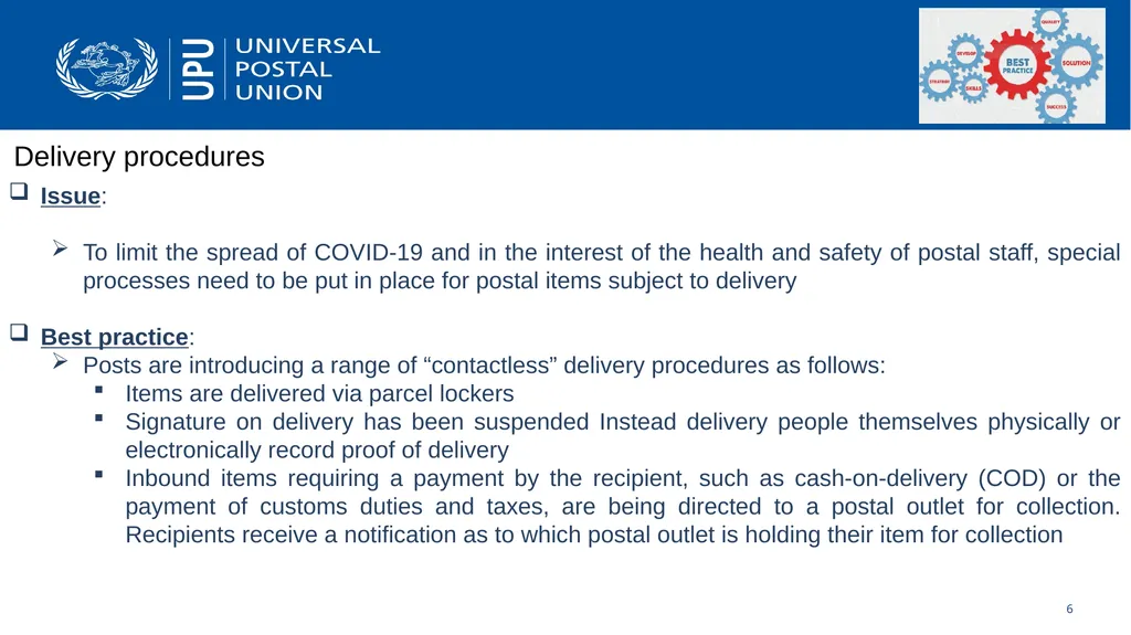 Keeping the Mail Moving Measures to limit the - slide 6 of 10