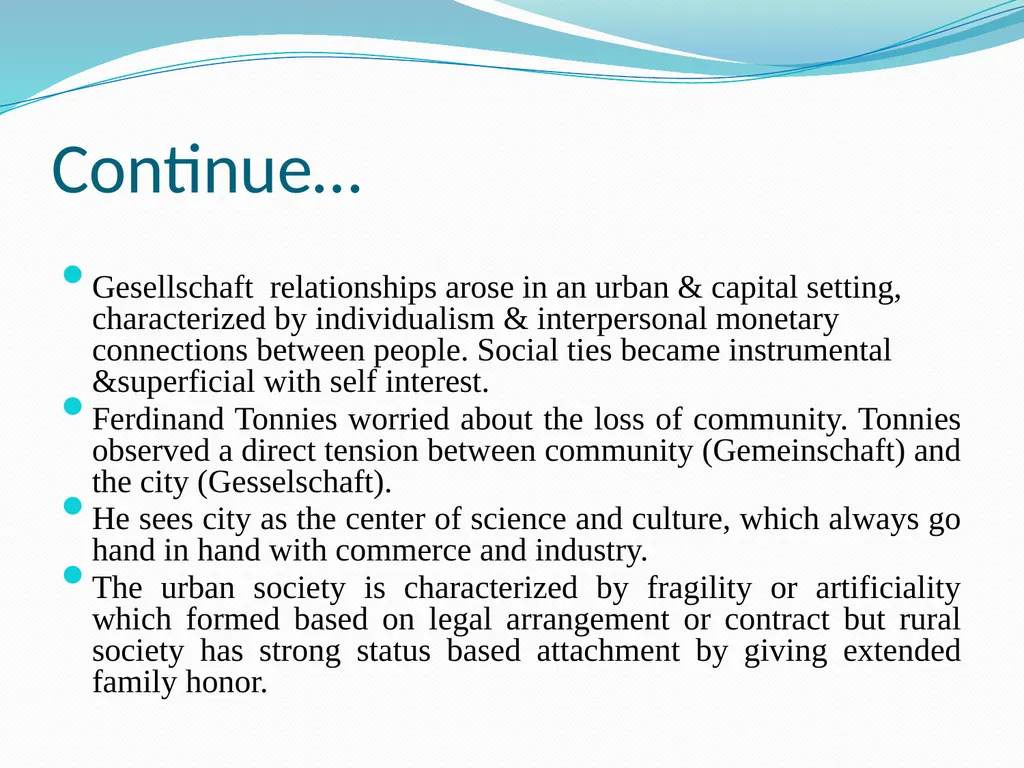 Ferdinand Tonnies(1855-1936) Dr.Sumitra Sharma - slide 4 of 6