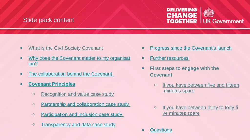Civil Society Covenant This pack contains - slide 2 of 17