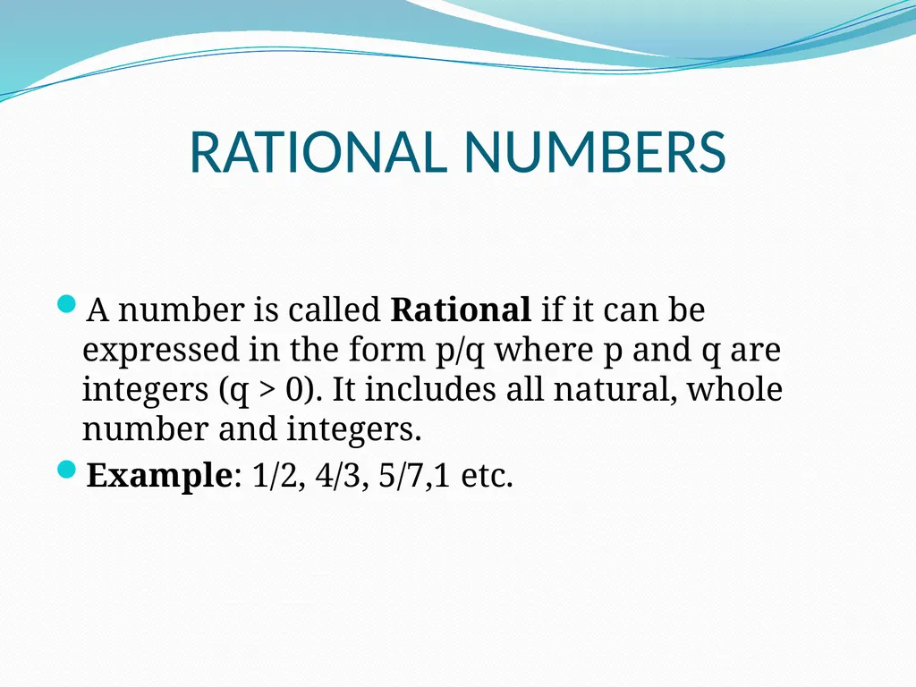CLASS VIII RATIONAL NUMBERS CHAPTER NUMBER ONE - slide 4 of 19