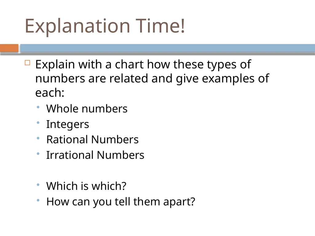 Classifying Numbers 8th grade Math – Numeration - slide 15 of 17