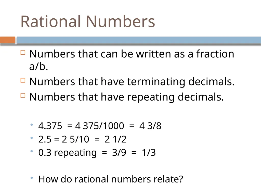 Classifying Numbers 8th grade Math – Numeration - slide 6 of 17