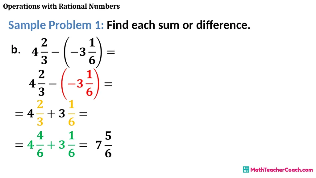 Operations with Rational Numbers Unit 1 Lesson 2 - slide 10 of 34