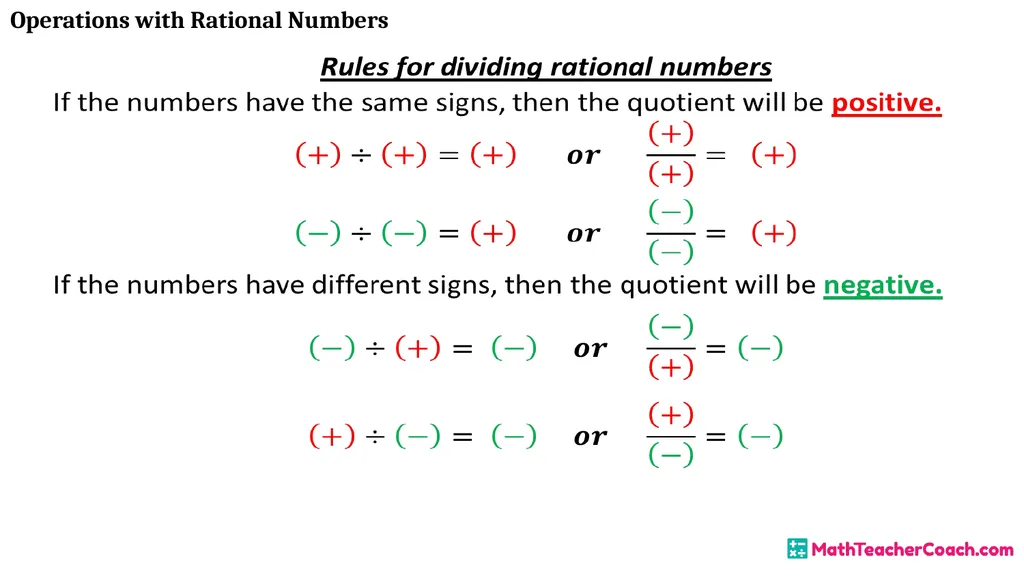 Operations with Rational Numbers Unit 1 Lesson 2 - slide 25 of 34