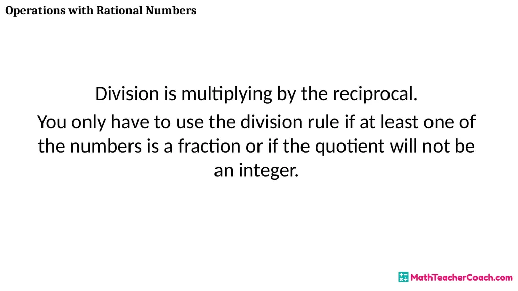 Operations with Rational Numbers Unit 1 Lesson 2 - slide 26 of 34
