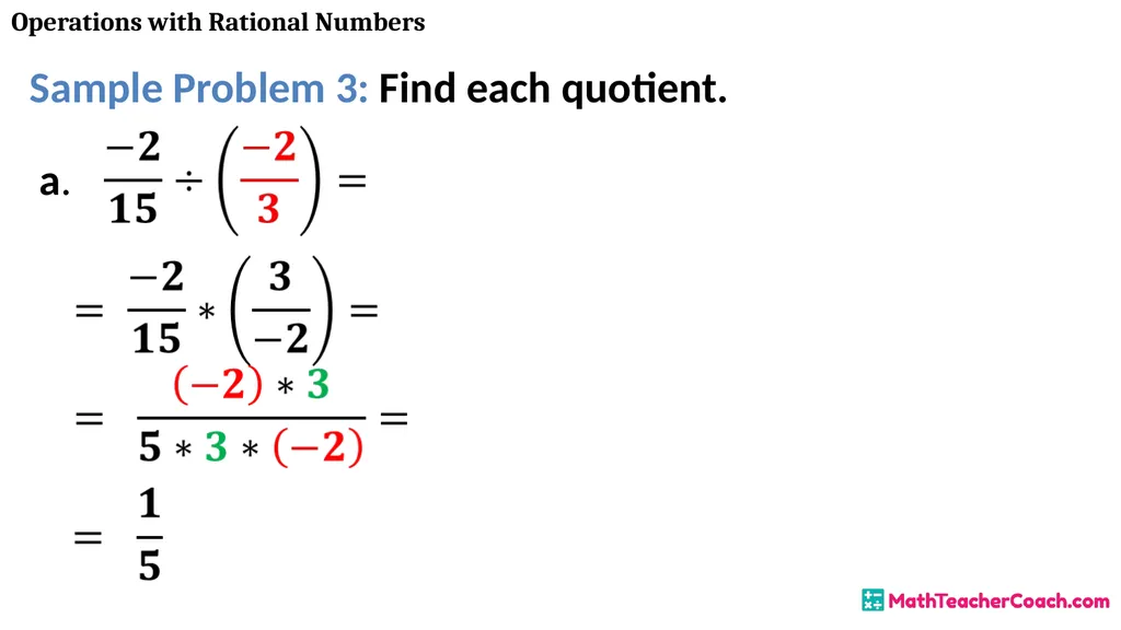 Operations with Rational Numbers Unit 1 Lesson 2 - slide 28 of 34