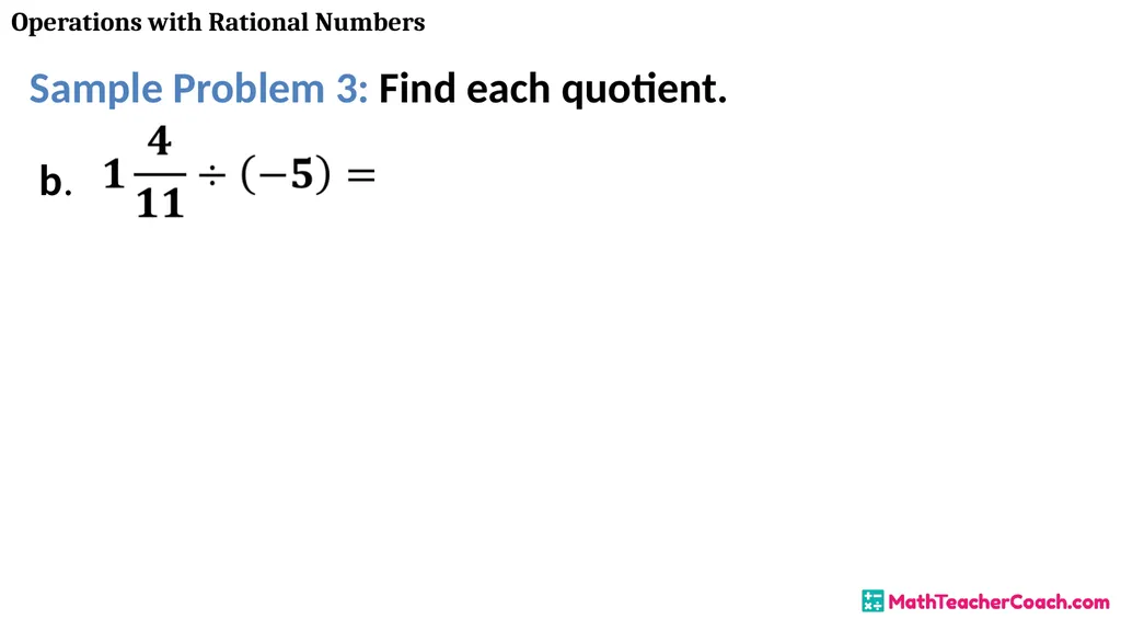 Operations with Rational Numbers Unit 1 Lesson 2 - slide 29 of 34