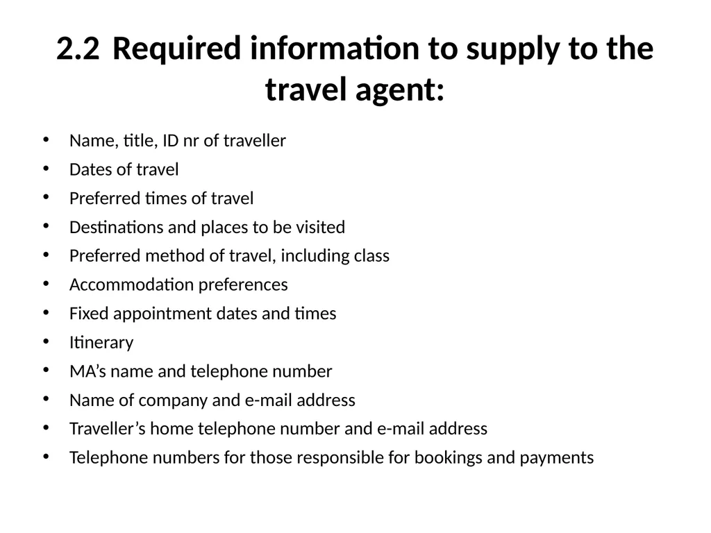 OFFICE PRACTICE N5 TOPIC 5: ASSISTING WITH TRAVEL - slide 7 of 7